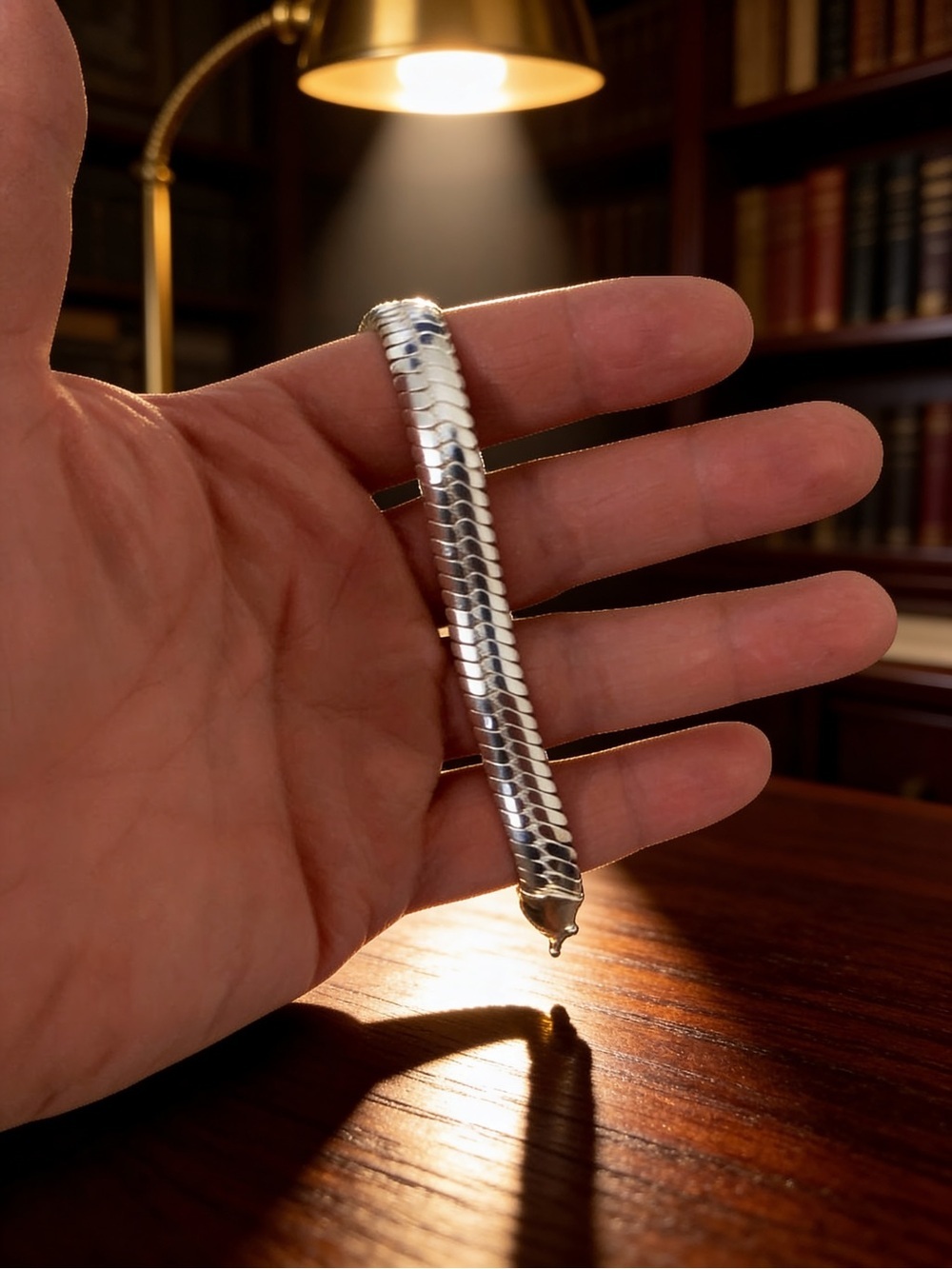 Silver Herringbone Chain Bracelet - Elegant Women ,men Jewelry